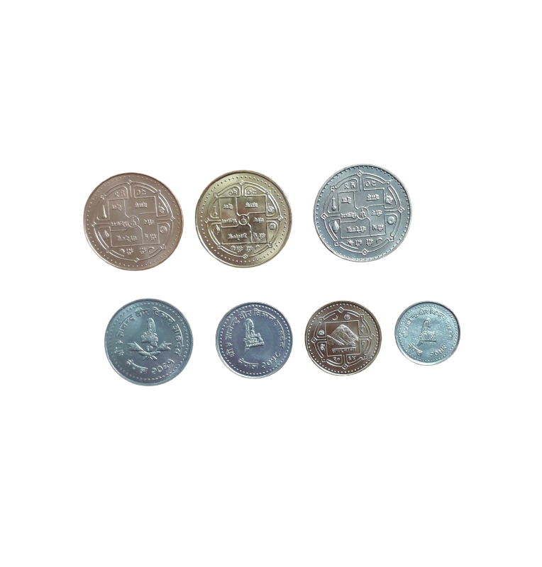 Set de Nepal 7 monedas 10,25,50 Paise 1,2,5,10 Rupias 1994-2009